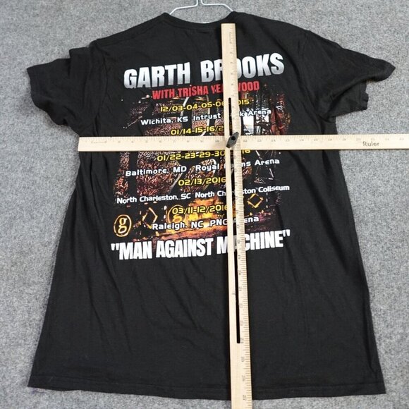 Garth Brooks Shirt Medium Black Man Against Machine Tour Double Sided - Picture 3 of 8